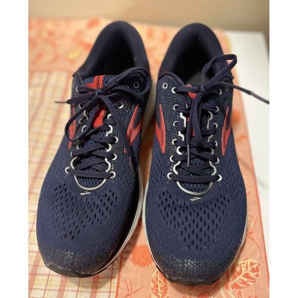 Brooks Mens Ghost 11 1102881D428 Blue Red Running Shoes Sneakers Size 12.5 D GUC - Picture 1 of 16